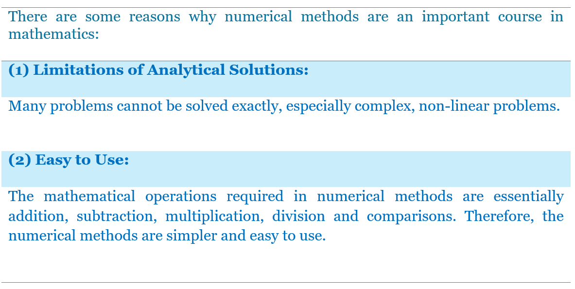 why numerical method